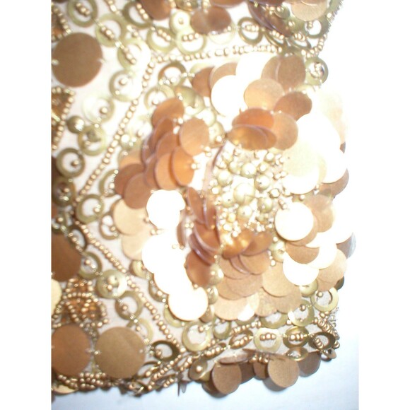 New Womens 10 NWT Matthew Williamson Designer Dress Gold Sequin Sleeveless Beads - Picture 7 of 12